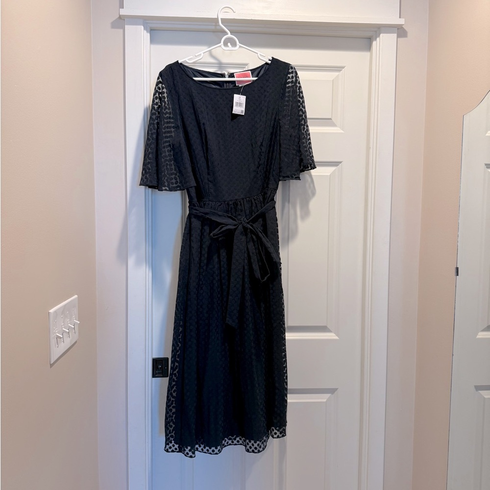 Kate Spade dark navy Burnout Flutter Sleeve dress.